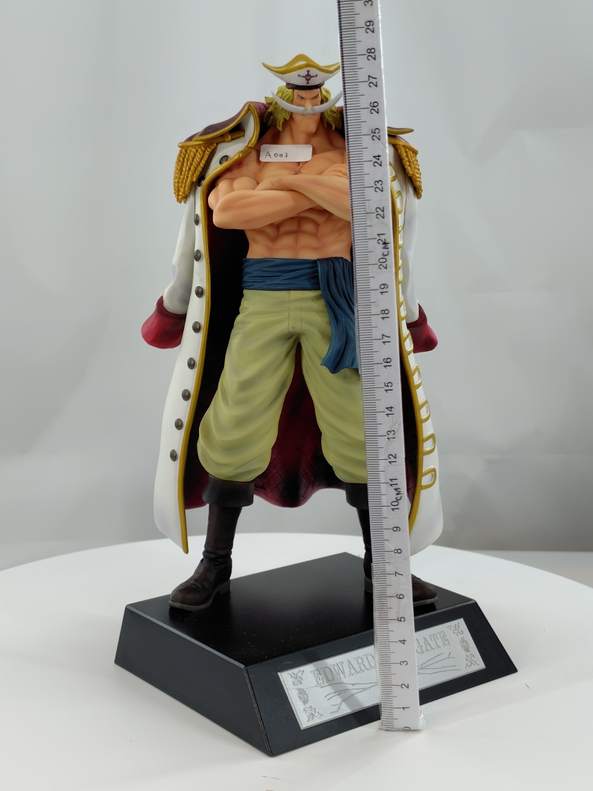 One Piece Edward Newgate on a name plate intricate figure multi color BANDAI DDP