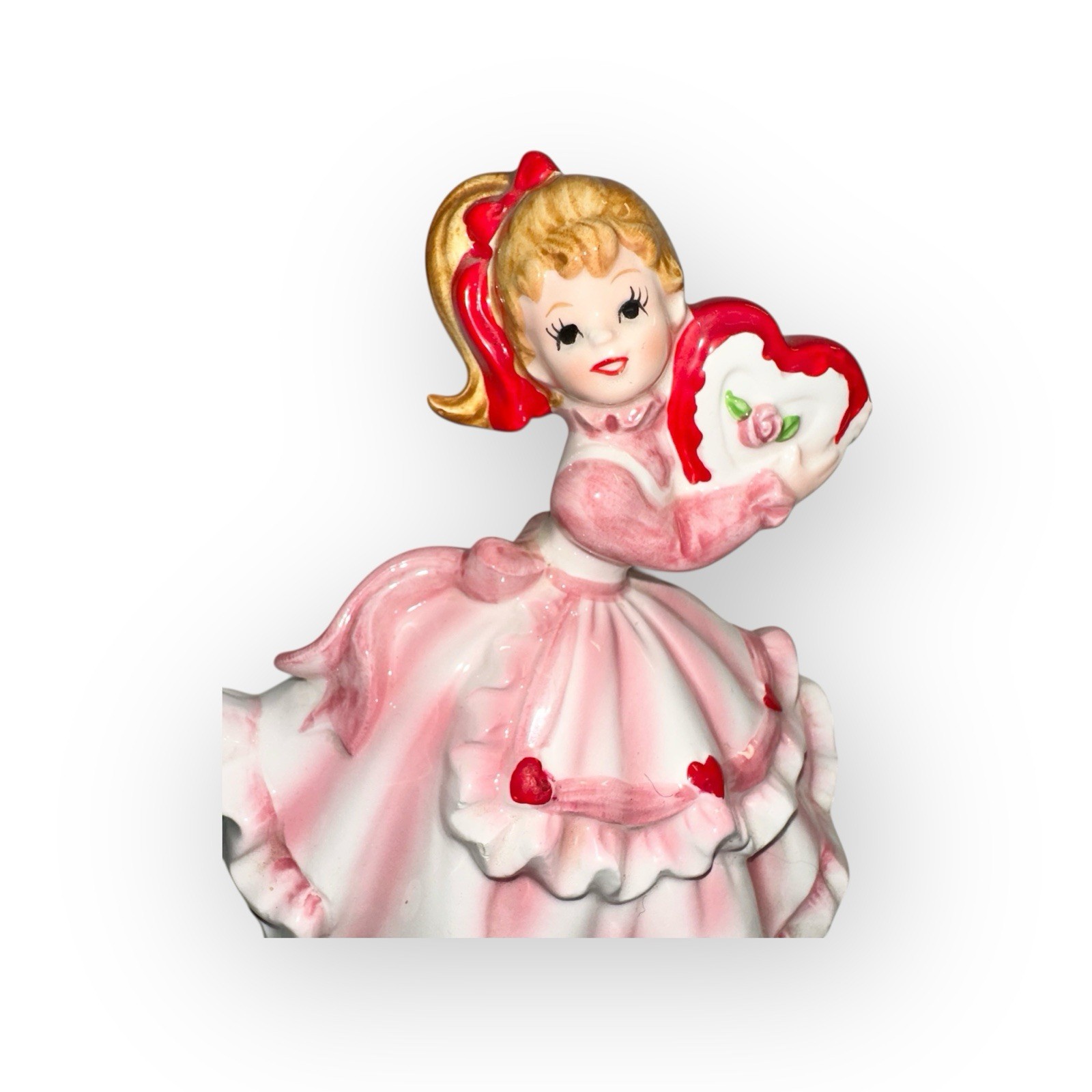 Vintage Lefton Valentine Girl Music Box My Funny Valentine Japan