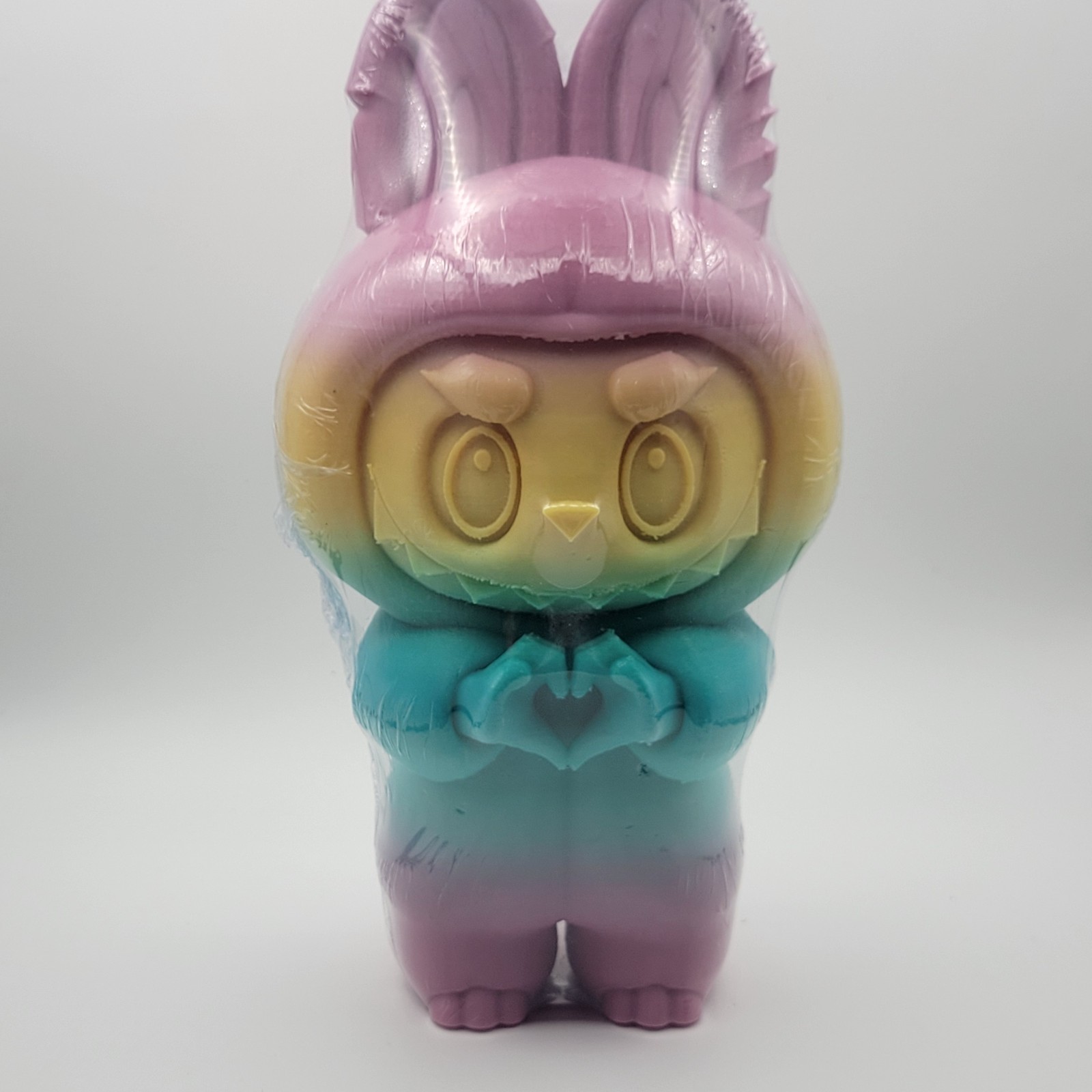 Pastel Rainbow Art Toy Figure – Cute Monster in Bunny Costume