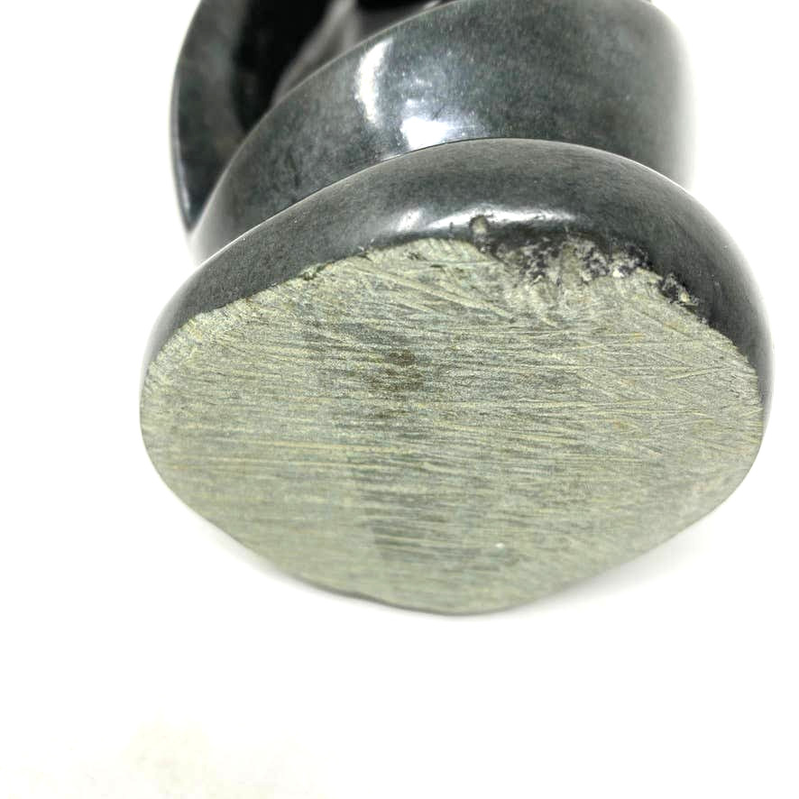 Carved Gray Soapstone Kissing Couple Contemporary