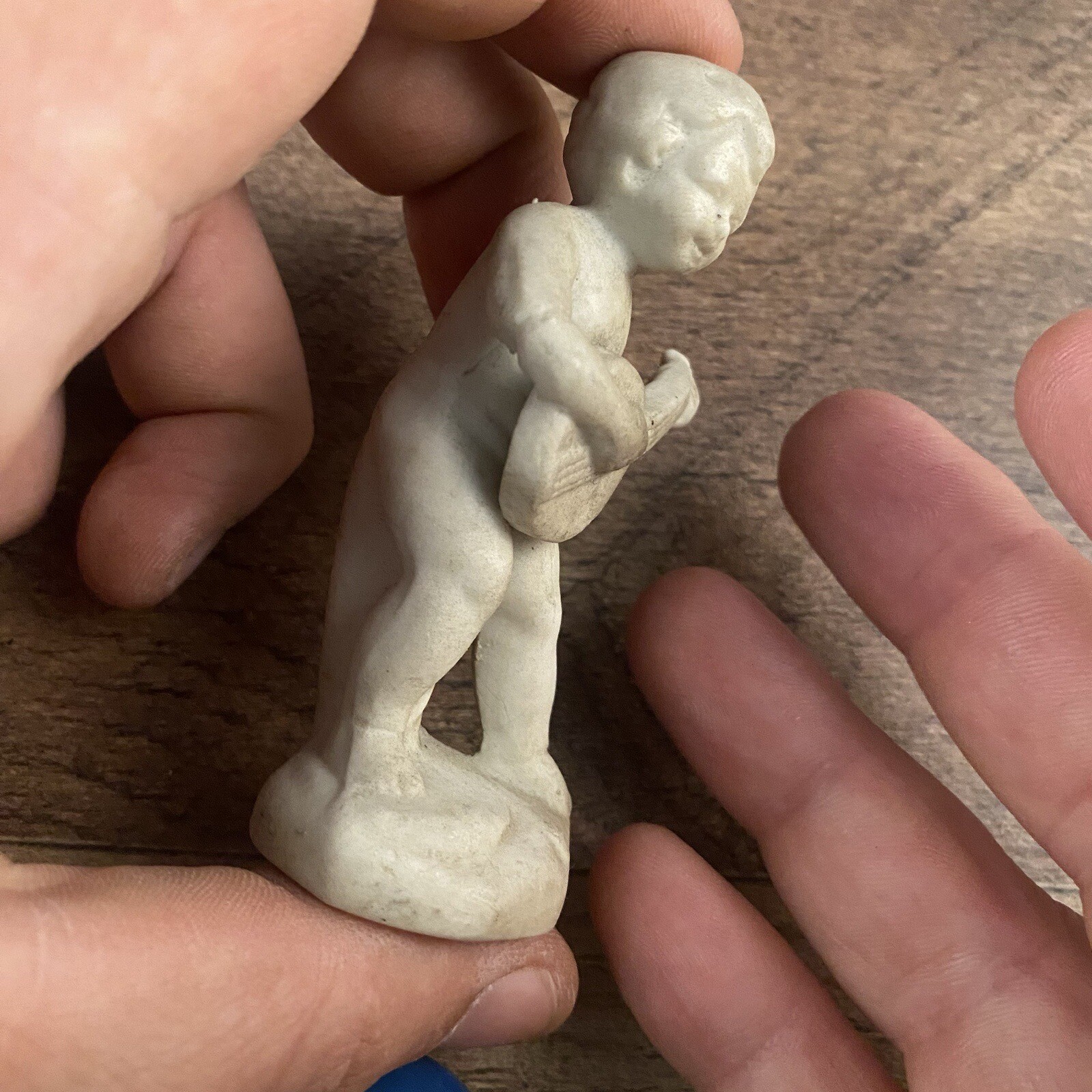 Orlik Germany Porcelain Musician Cherub Bisque Lute Child 1.75″L x 1.25″W x 3″H