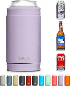 DUALIE 3 in 1 Insulated Can Cooler – 15+ Colors – Universal Size for 12 oz Cans,