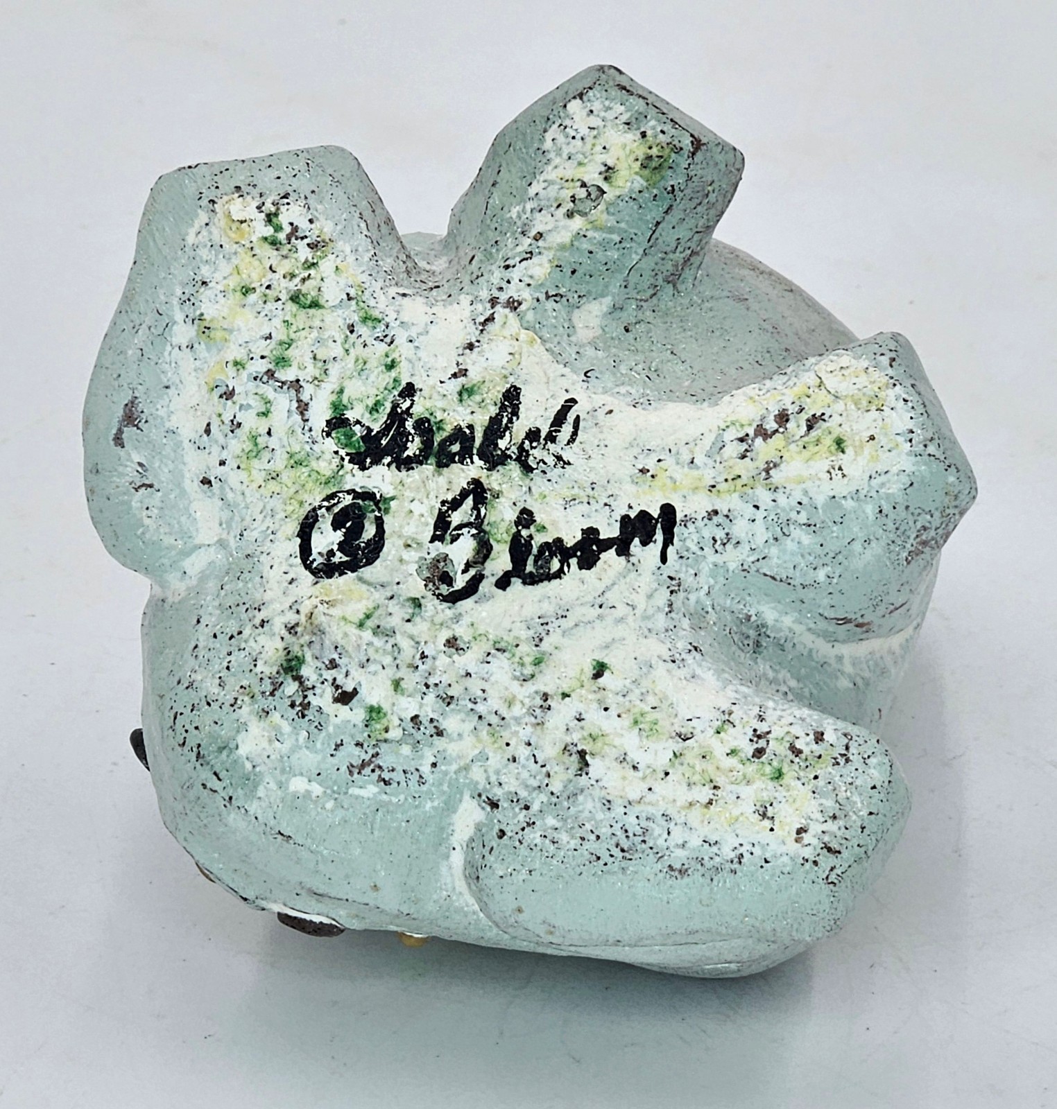 Isabel Bloom Frog Figurine Gray Concrete Stones on Back