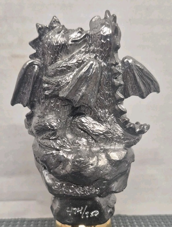 Vintage 1999 Michael Ricker Pewter Dragons Bell “Kathy & Joe” LTD ED #474 W/COA