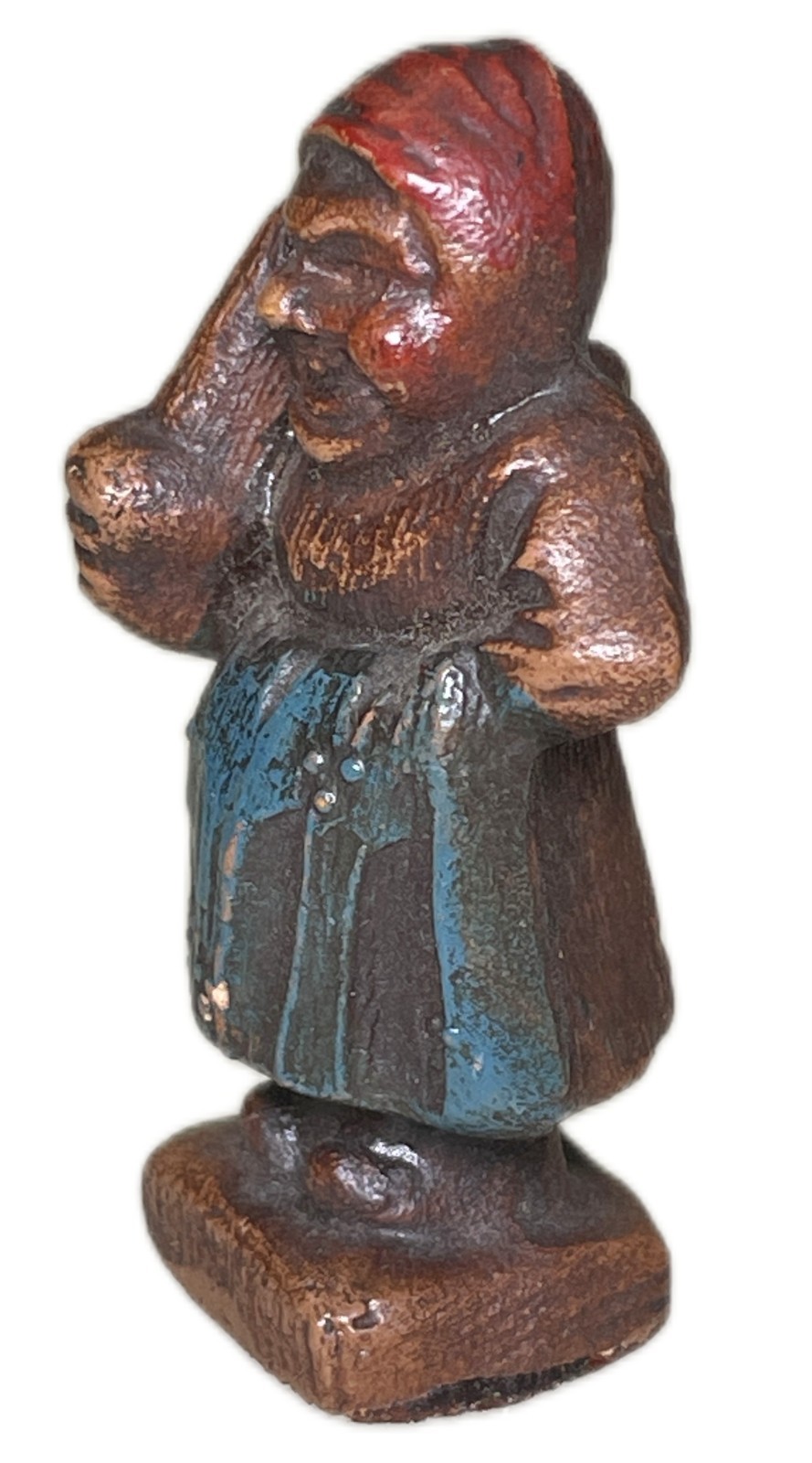 2” Mini Figurine Wood Toy Grandma Old Woman Gnome Kitchen Witch