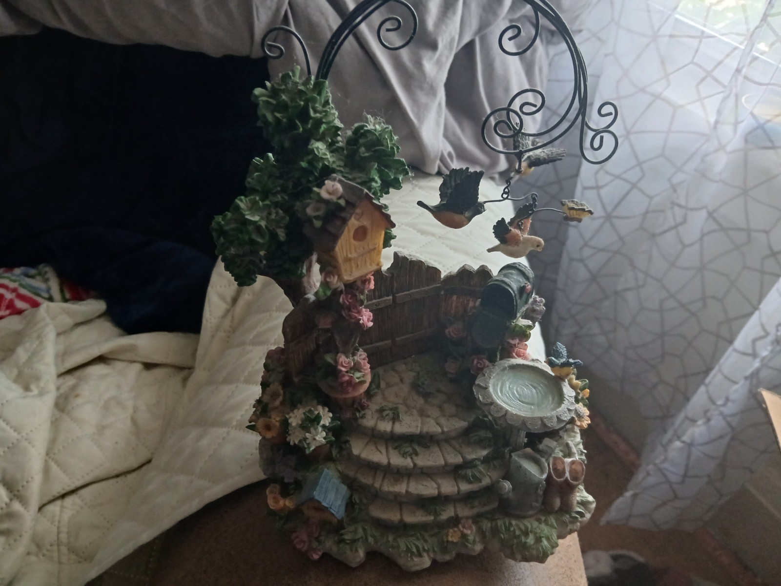 Musical Bird Garden Sculpture Metal Paint Resin/Metal,In The Good Old Summertime