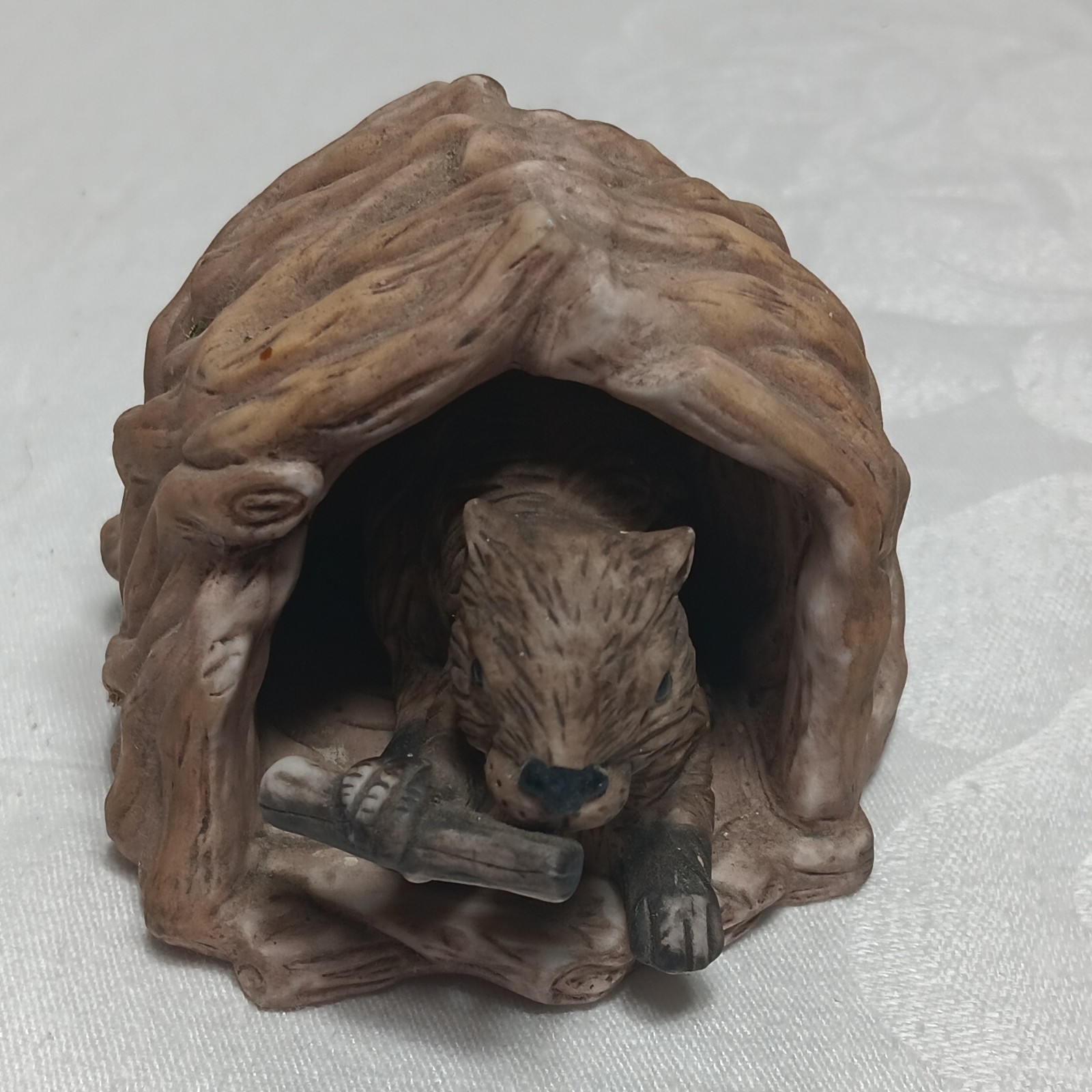 Woodland Surprises Beaver Figurine 1984 Franklin porcelain Jacqueline B. Smith