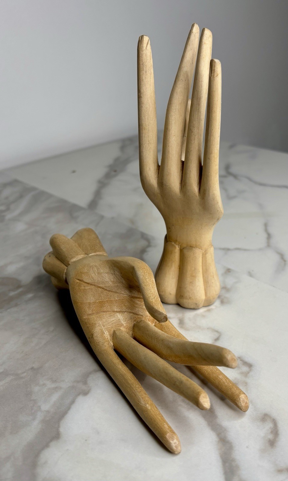 Vintage Balinese Buddha Mudra Hand wood Carving sculpture Suar Wood