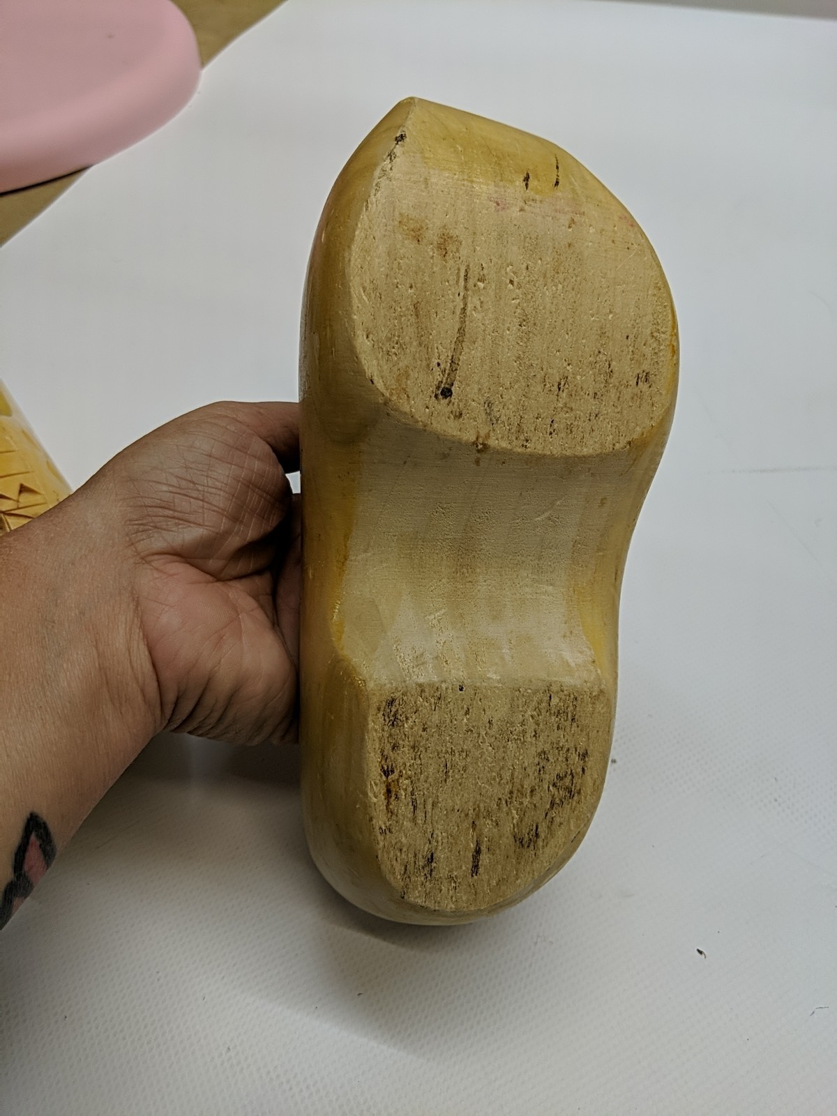 Dutch Wooden Clogs Hand Carved Shoes Approx Kids 3.5 Size