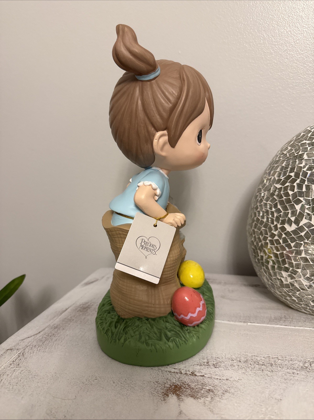 Precious Moments Girl & Bunny Easter Race Decor 10 1/2 in. H Rare! ADORABLE!