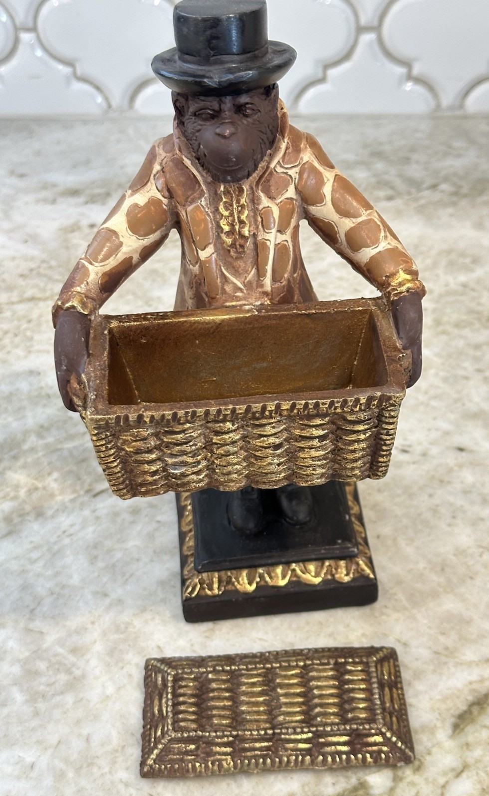 Vintage Monkey Butler Card Holder Figure STERLING IND. Philippines 9” RARE!