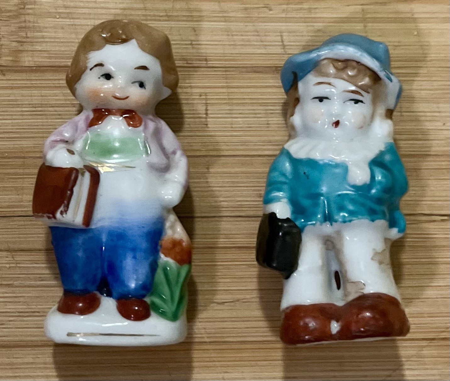 VTG MCM Porcelain Bisque Japanese Mini Figurine Hand Painted German Children