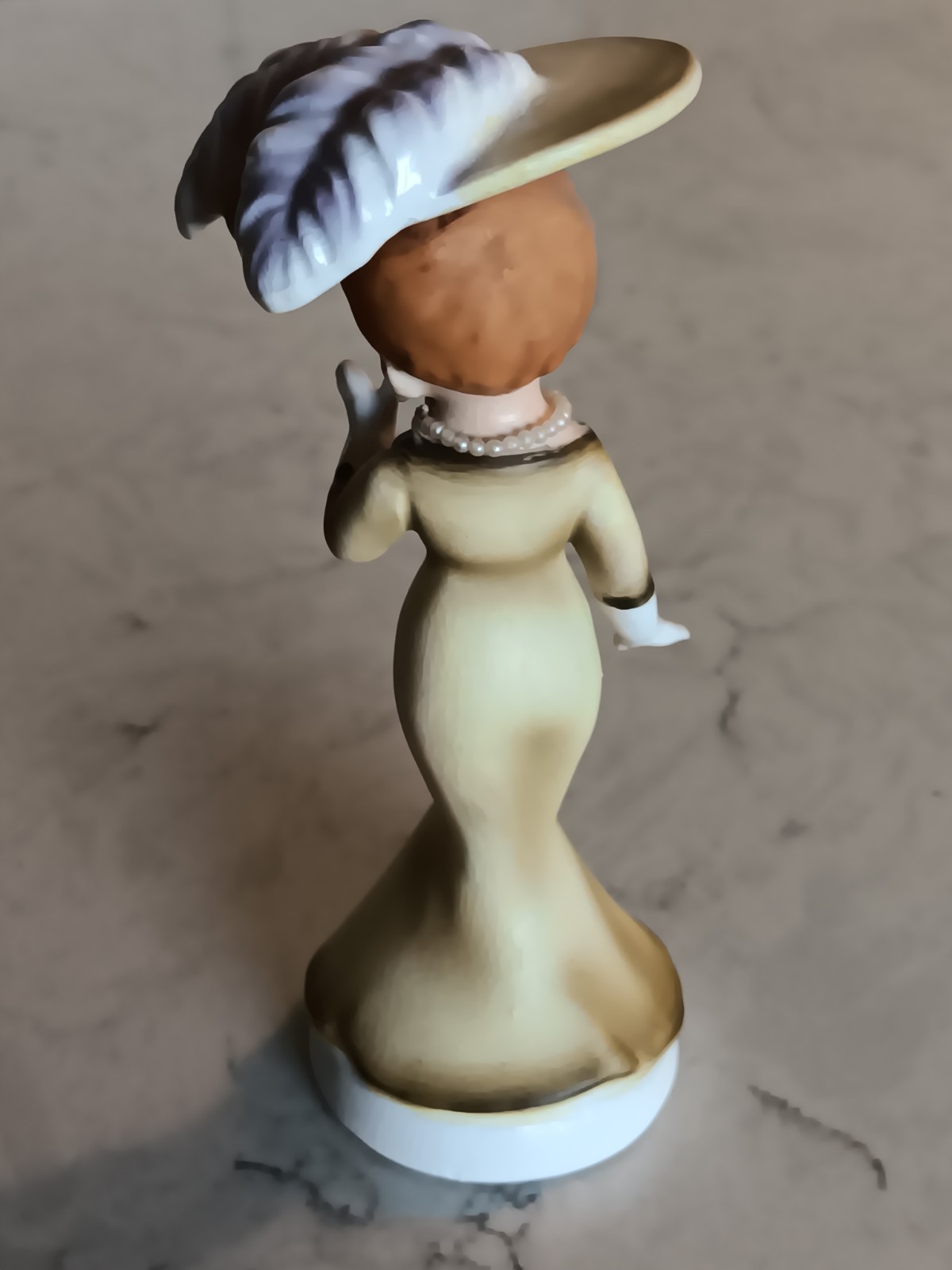 Vintage 1958 Napco Lady Girl Figurine Plume Hat Gloves Pearls C3402C JAPAN