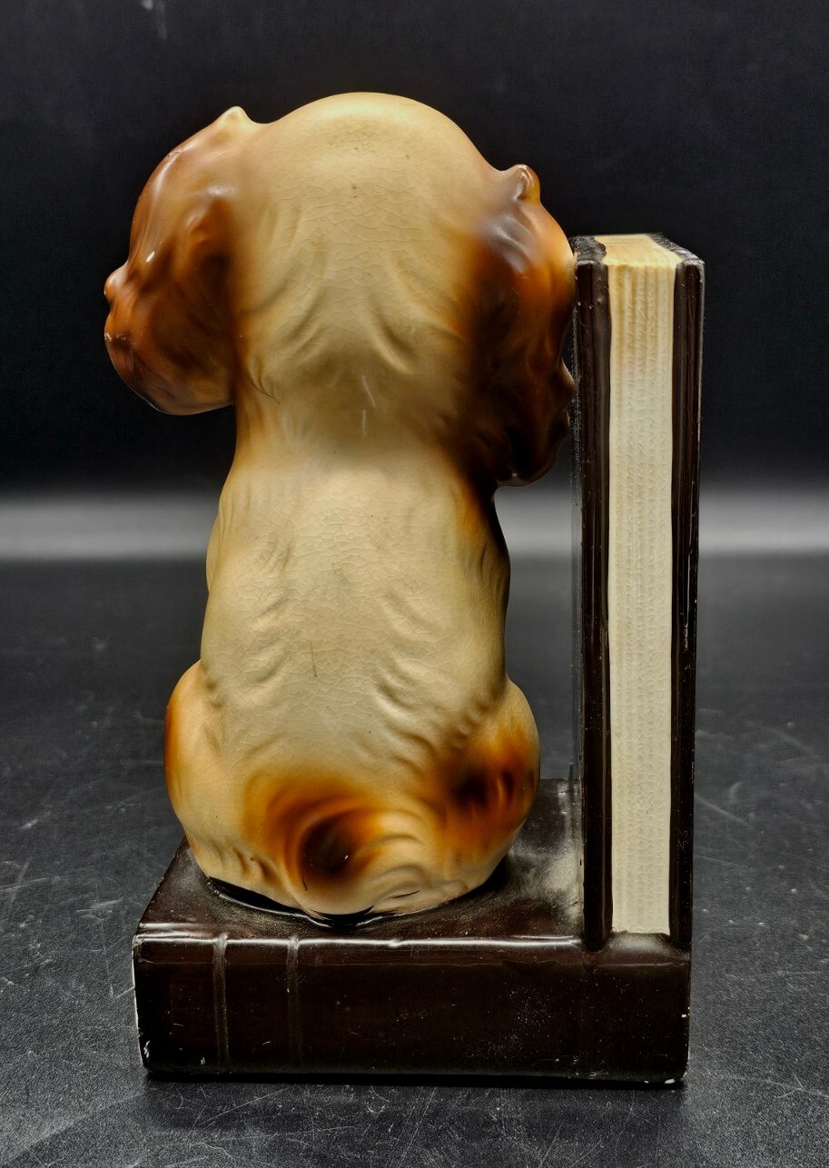 Vintage Arnart Japan Big Eyed Sad Spaniel Puppy Dog Single Bookend 7×4″