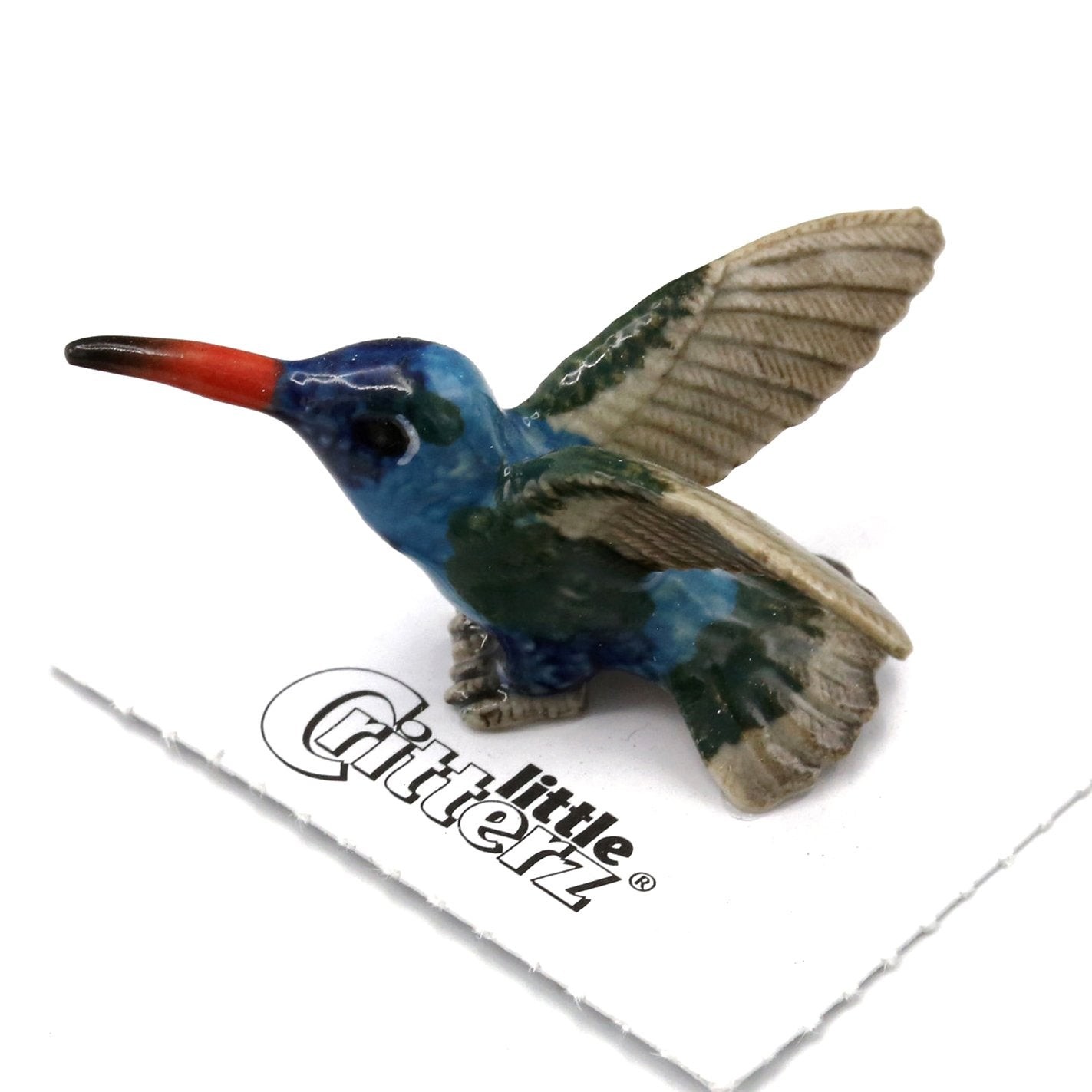 Little Critterz Hummingbird Broad billed “Nectar” – Miniature Porcelain Figurine