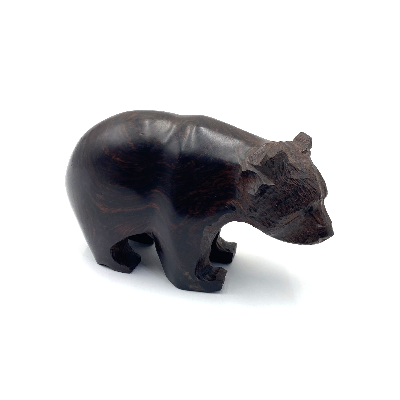Vintage Solid Ironwood Hand Carved Smooth Finish 5.5″ Grizzly Bear Cub Figure