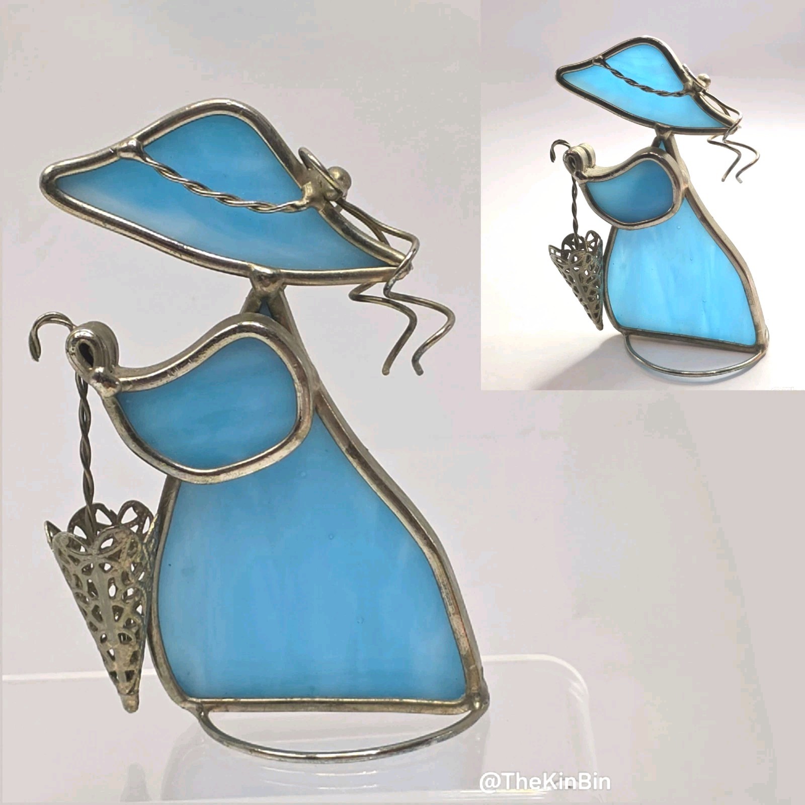 Stained Glass Woman Figure Teny Nudson 1992 Table Top Old Fashioned Victorian