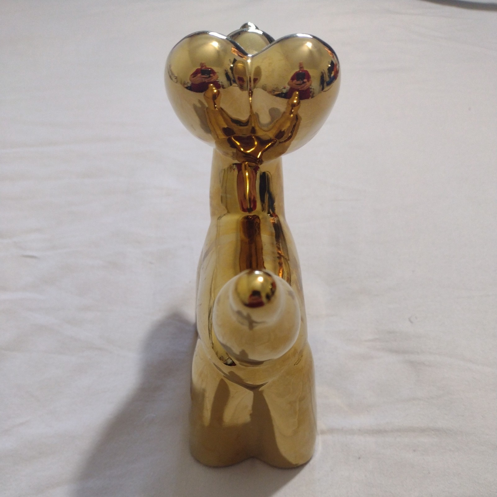 Ceramic Gold Colored Balloon Dog Design Figurine 6.5″ Wide × 6.5″ Tall