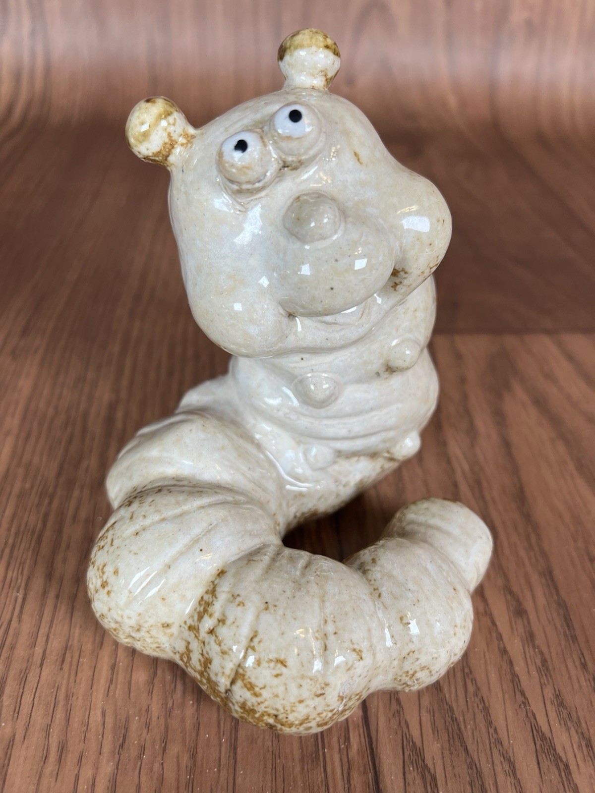 Vintage Speckled Ceramic Caterpillar Inchworm Bug Insect – Garden Decor- Cute