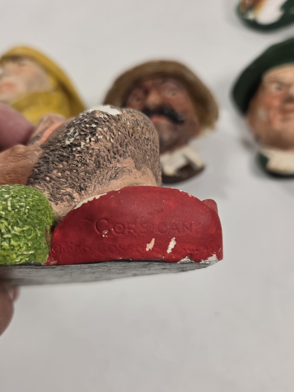 Vintage Lot Of 6 Chalkware Head Hand Painted Read Desc See Pics Some Damage