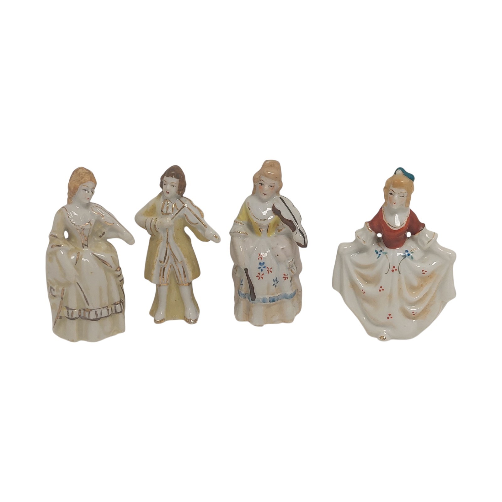 Lot Of 4 Occupied Japan Colonial Figures miniature 3.25″