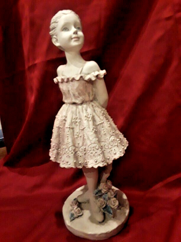 Vintage & Rare Excellent Condition 19″ Tall Resin Ballerina In Spring Pastels