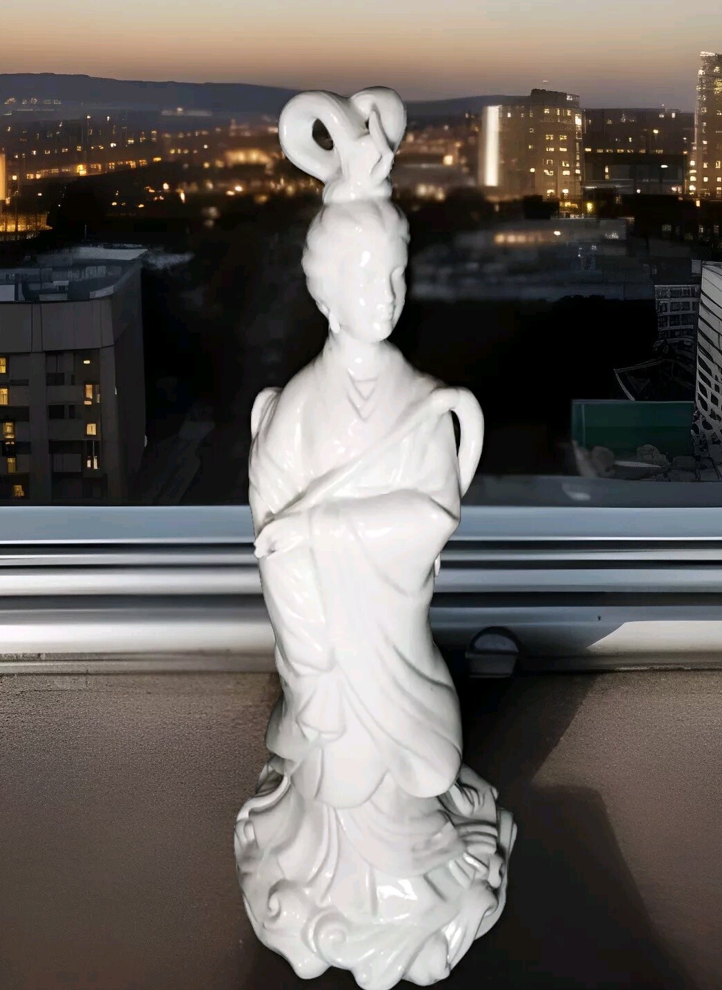 Chinese Craftsmen White Porcelain, Royal Women Made in TAIWAN R. O. C. 13.5″H