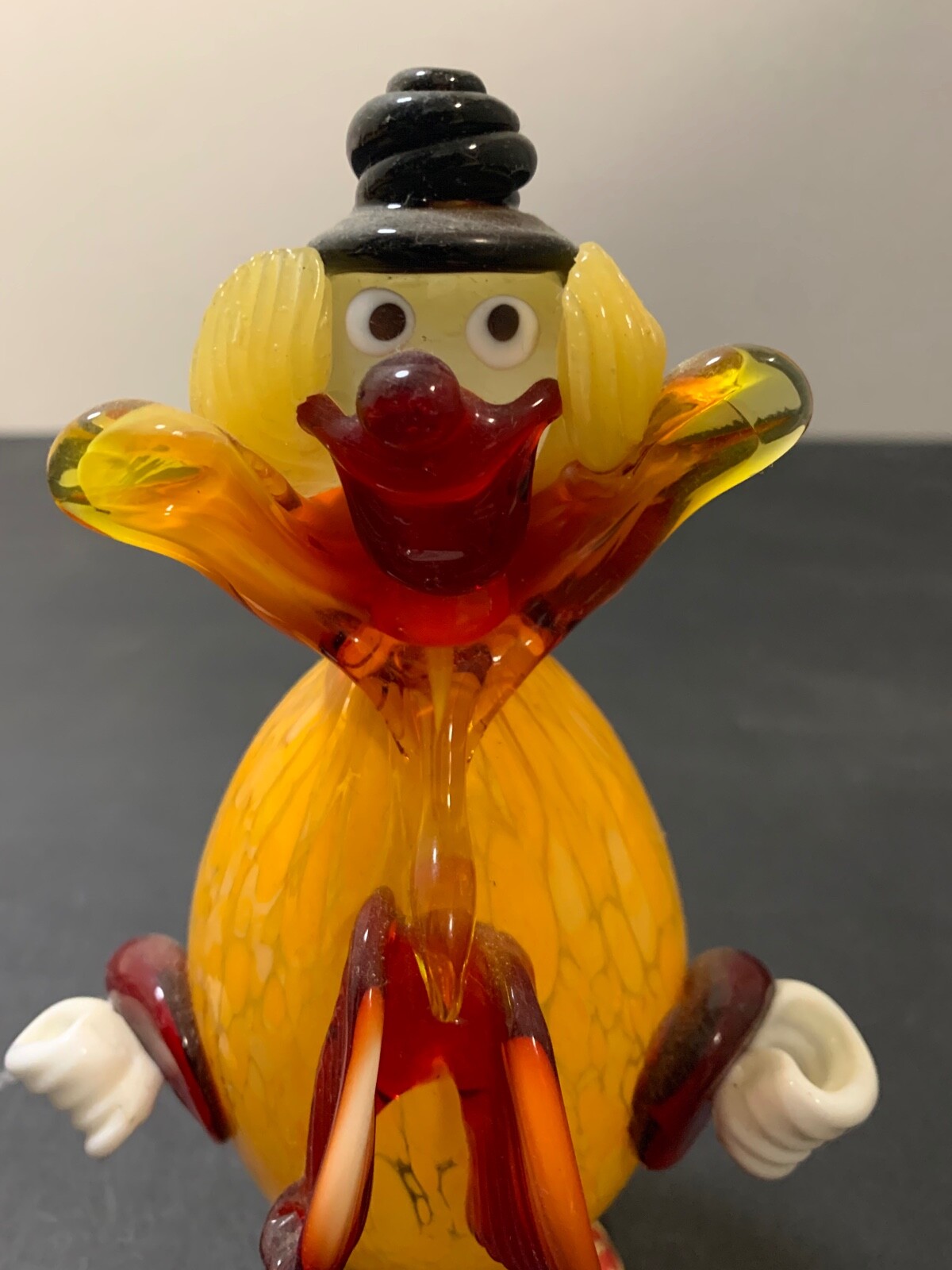 Vintage Murano Glass Clown Figurine. Hand Blown Glass. 1960-1969.