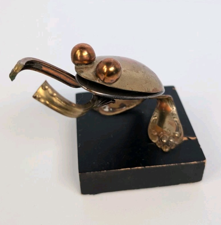 Contemporary Frog Art Metal Spoon Sculpture Casa del Arte 1972 Raul Zuniga