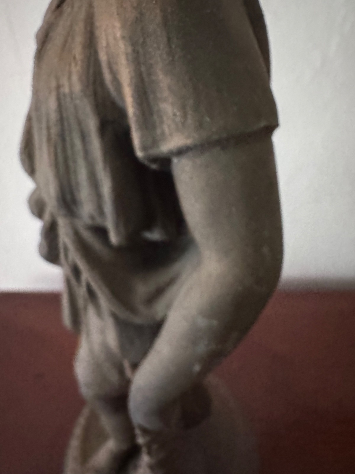 Antique Roman Male Figurine Statue Sculpture Spelter Metal 13″ Tall