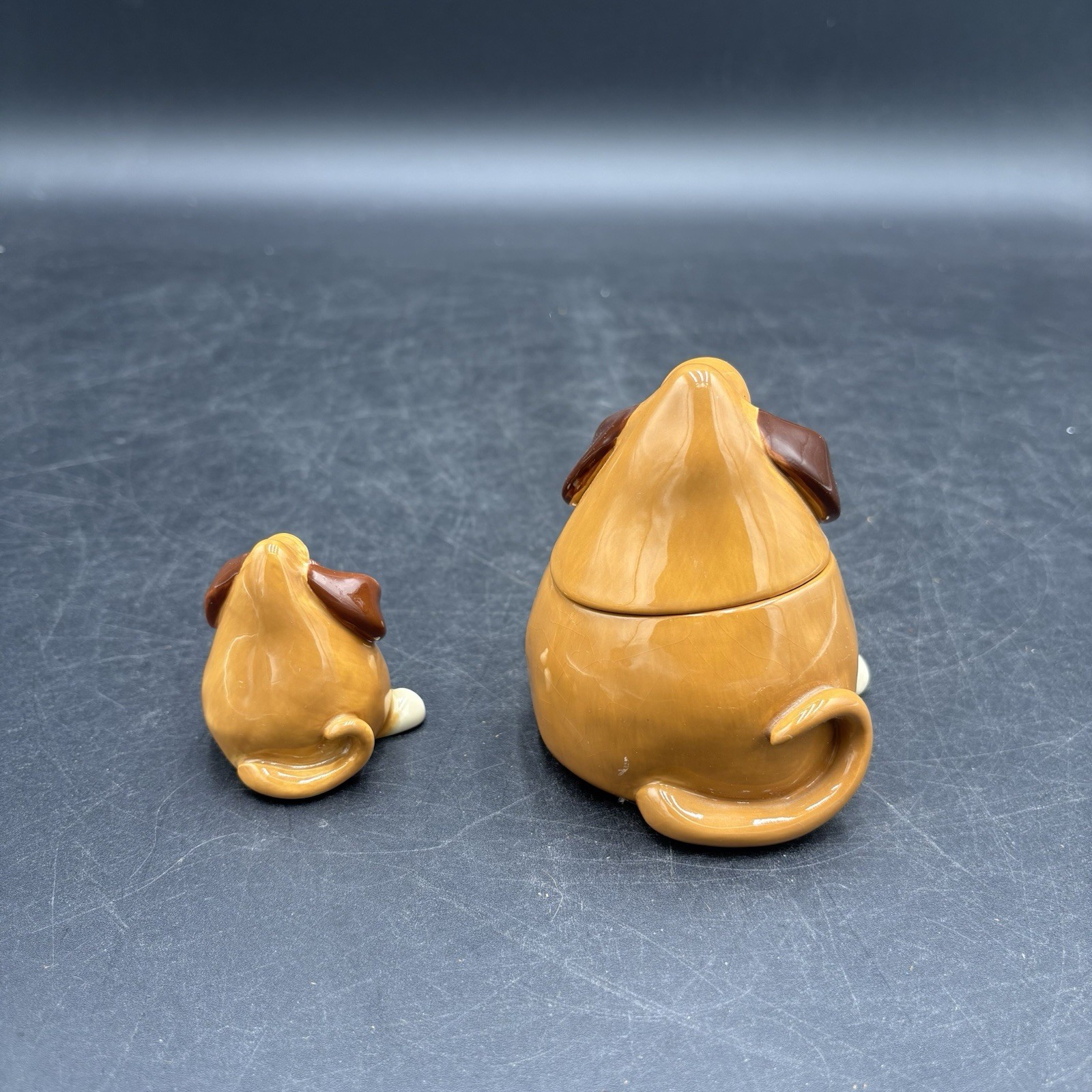 Douglas Russ Berrie Ceramic Whimsical Dog Figurines Trinket Dish Dog Decor