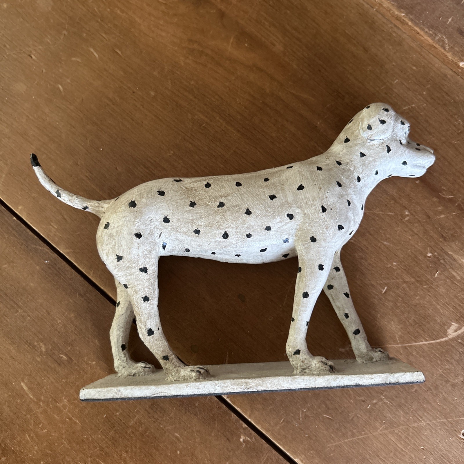 VINTAGE Cast Iron Dog Dalmatian Maybe Door Stop Heavy 8-3/4” Long 5-1/2” Tall