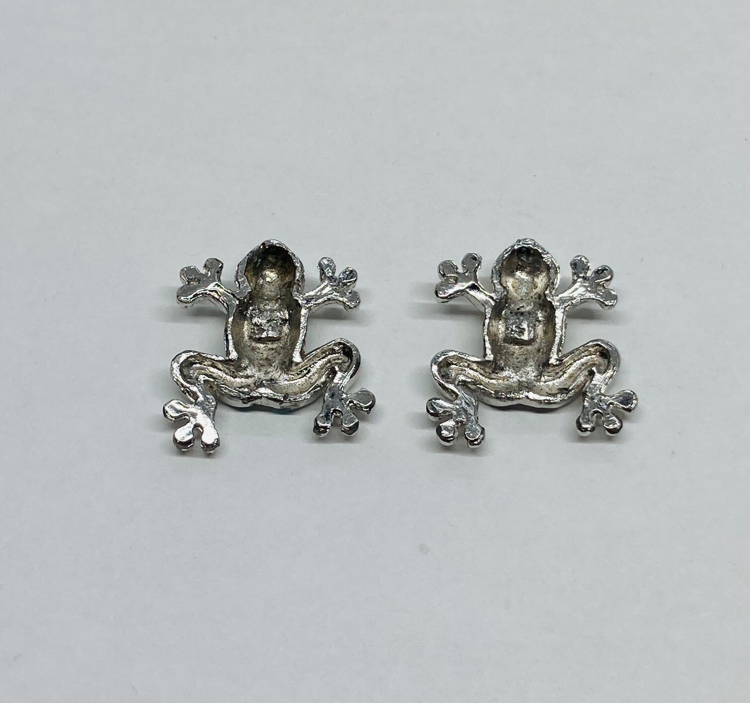 Vintage Multicolor Rhinestones Frog Figurine Set Dollhouse Table Top Decor 1
