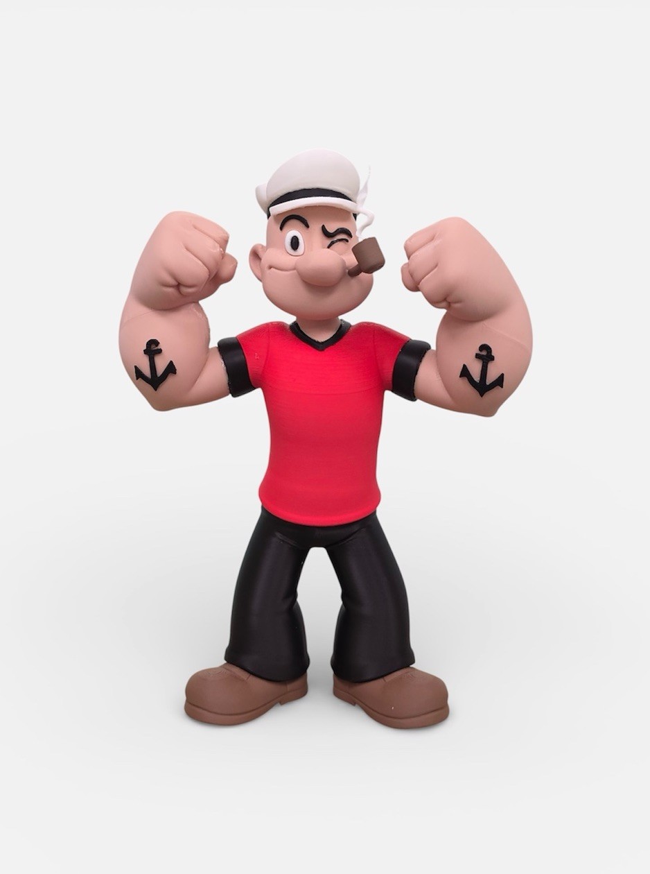 popeye Inspired Figurine 11 Inches Tall 3d Printed