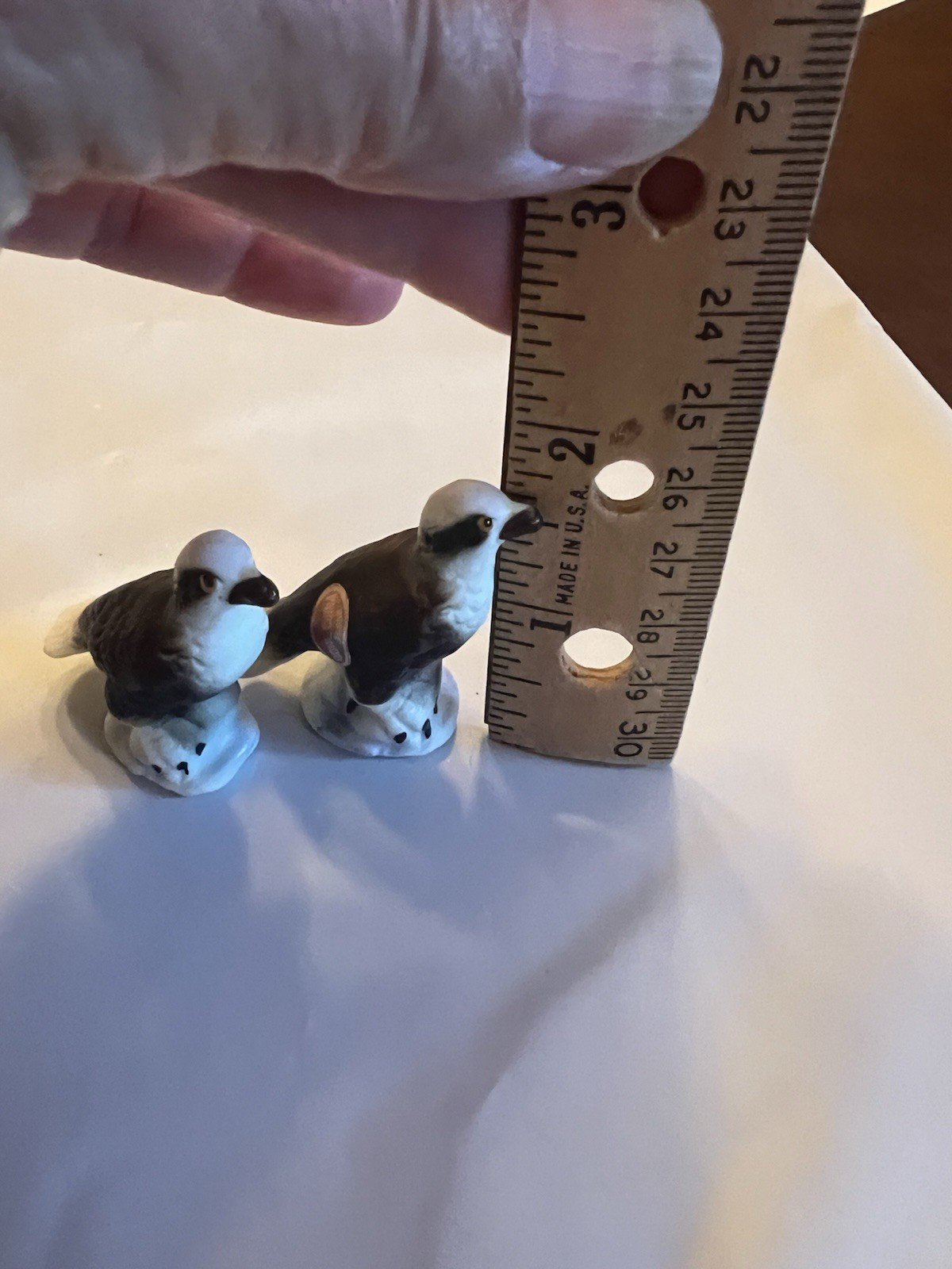 Pair Of Vintage Miniature Porcelain Bald Eagles Nice!