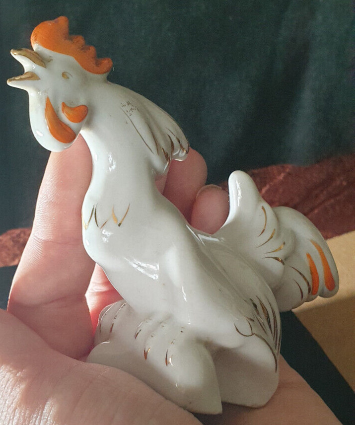 Vintage Latvia RPR porcelain figurine Rooster decorative USSR Riga RPF PFF