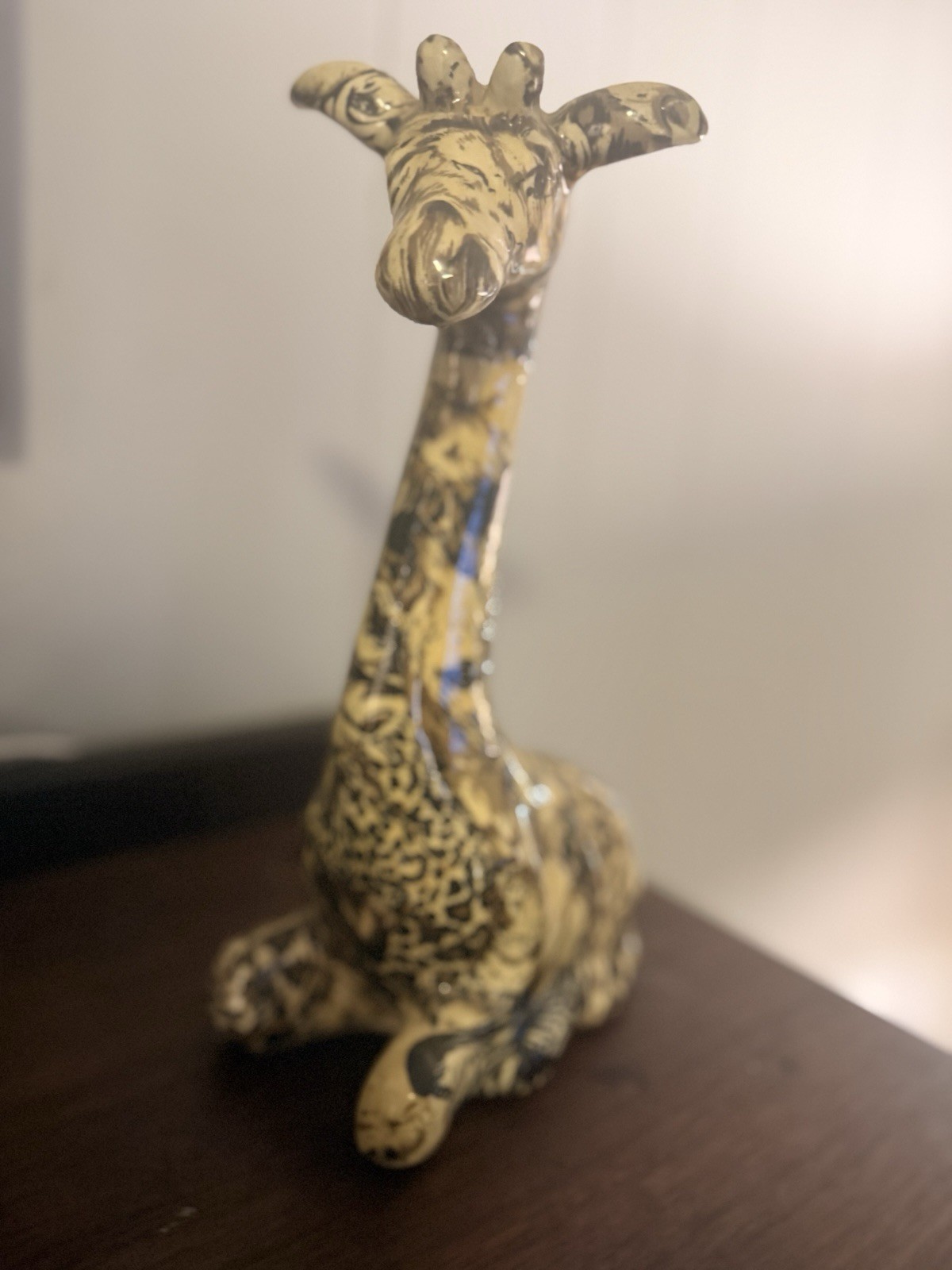La Vie Safari Ceramic Patchwork Decoupage Baby Giraffe Germany Vtg 1970s