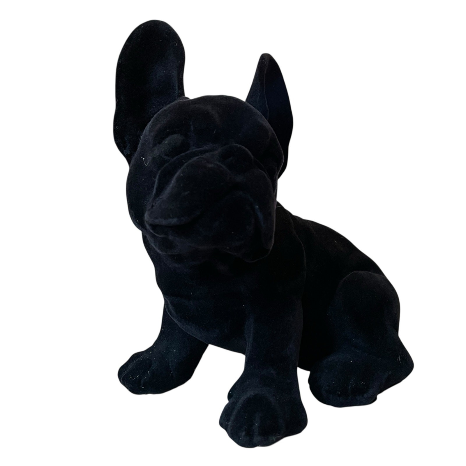 Black Velvet French Bulldog Figurine 9.5in Chic Designer Decor NEW