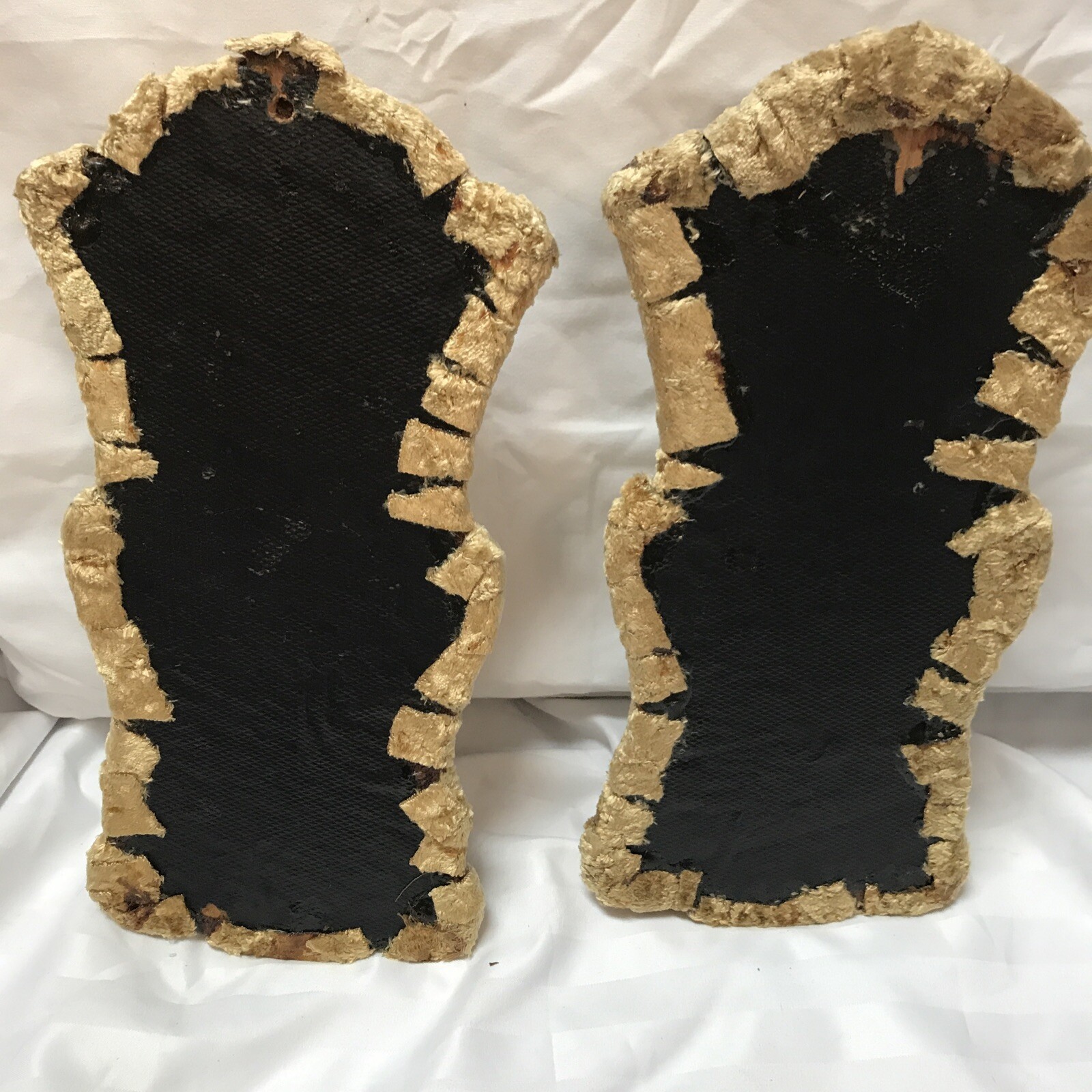 Antique Gold Velvet Behind Lady & Man Wall Hanging 1800 ‘s Beautiful Very Rare