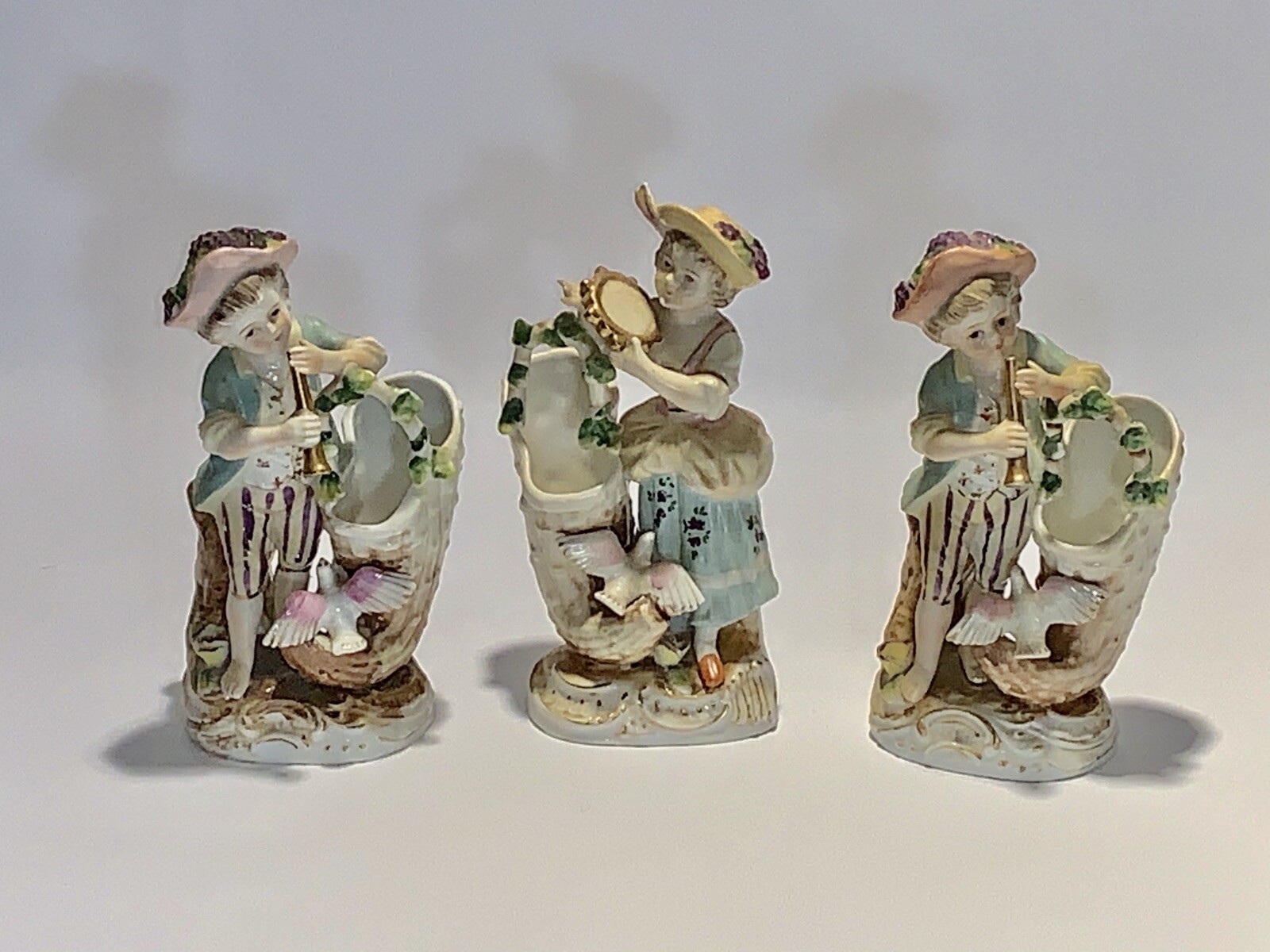 Fabulous Vintage 3 Musicians 7.5 Inches Tall UCAGCO Ceramics Japan Figurines