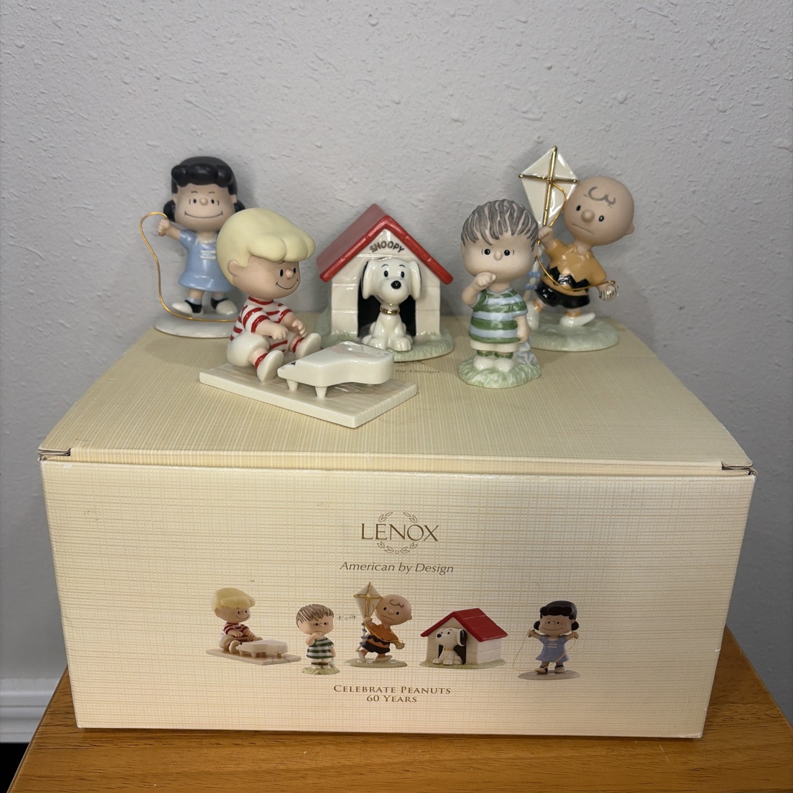 Lenox American By Design Peanuts Celebrate 60 Years Set Of 5 W/Box Charlie Brown