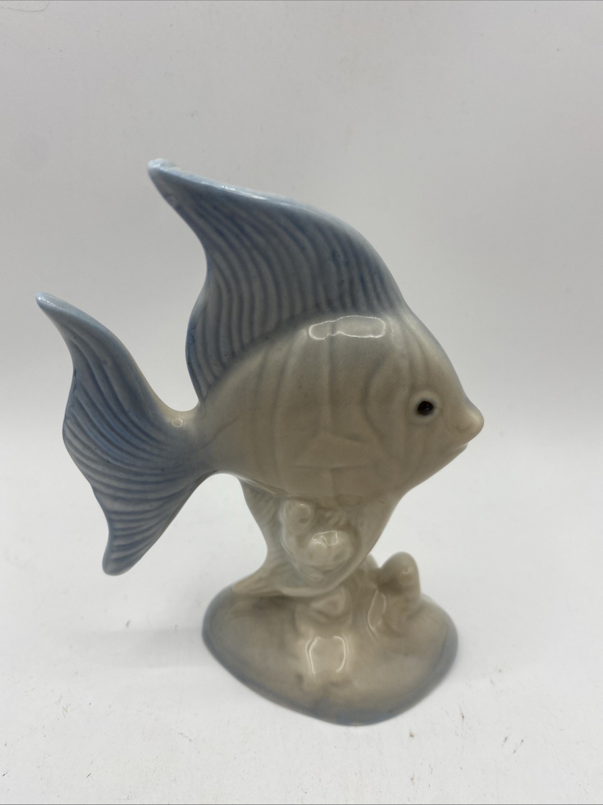 M. Requena Porcelain Angel Fish Figurine Hand Painted Made In Spain VTG 4.25”T