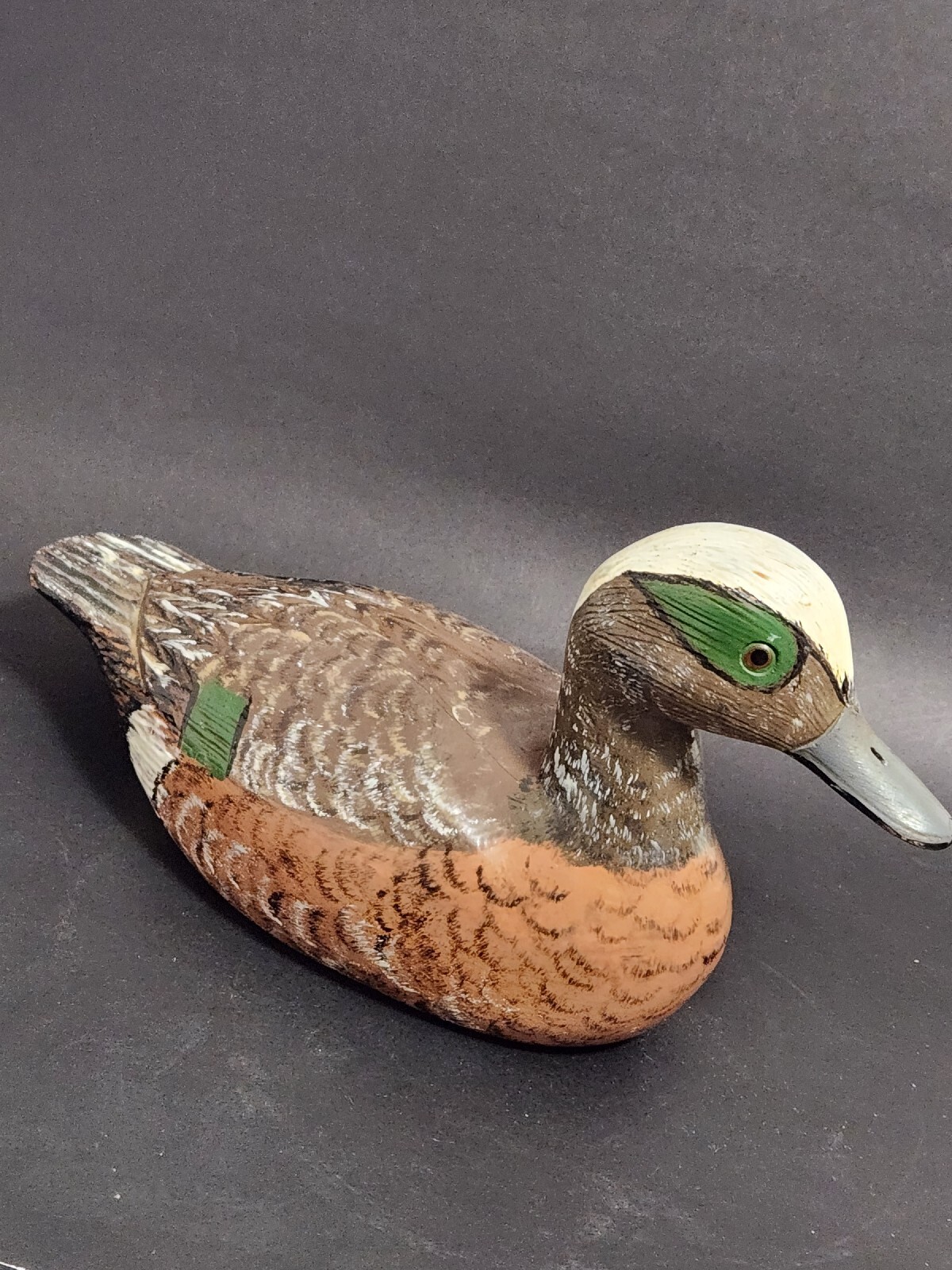 Vintage Wooden Hand Carved Duck Decoy American Wigeon – Signed