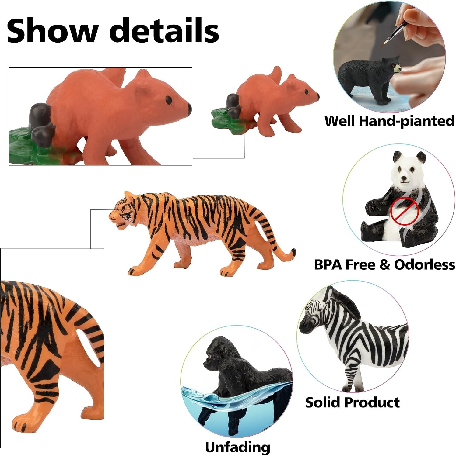 Realistic 14PCS Safari Animal Figures – Ideal Gift for Kids’ Parties & Projects