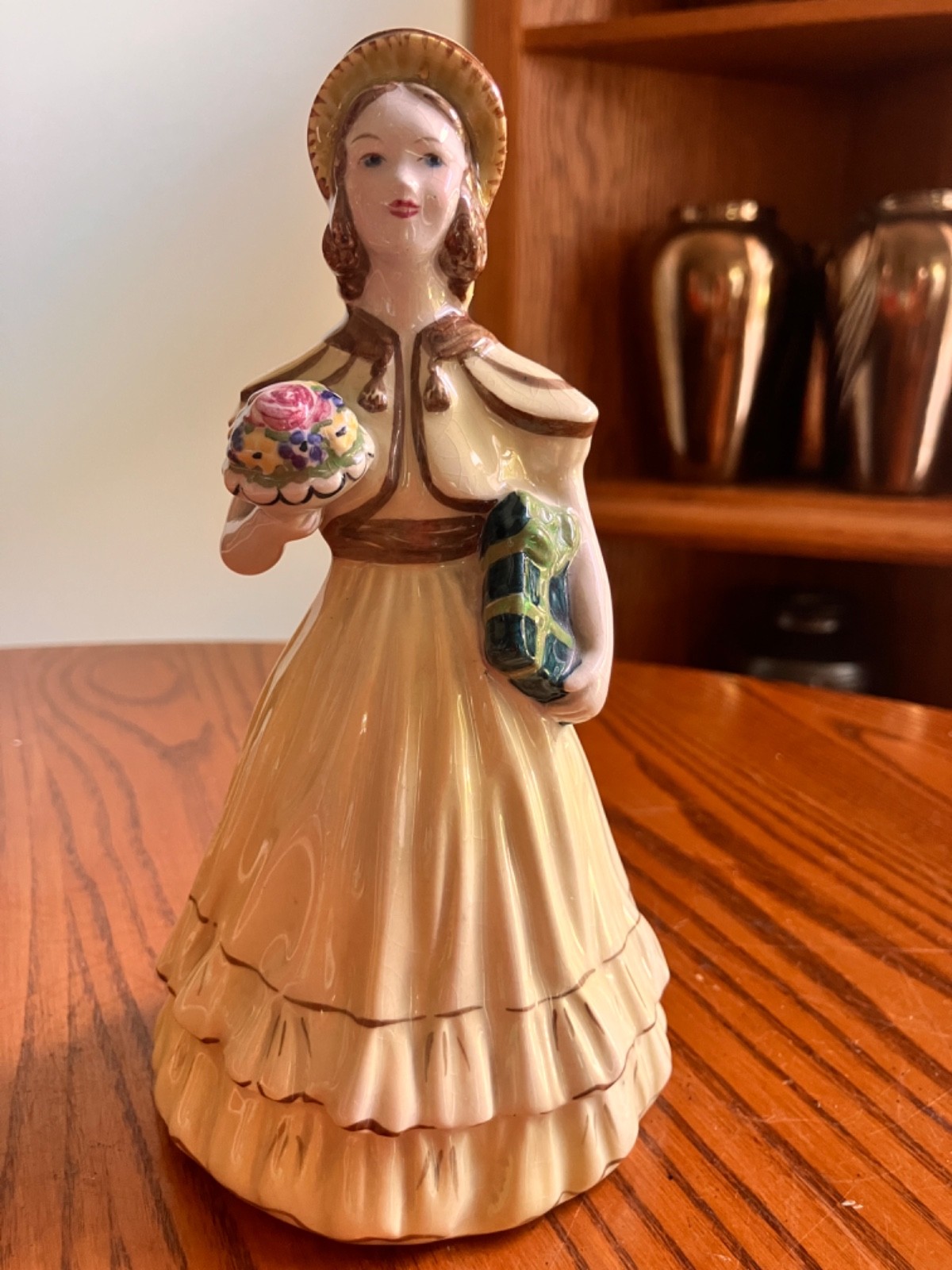 Vintage 40’s-50’s Goldscheider Fine China Victorian Lady Porcelain Figurine 7″