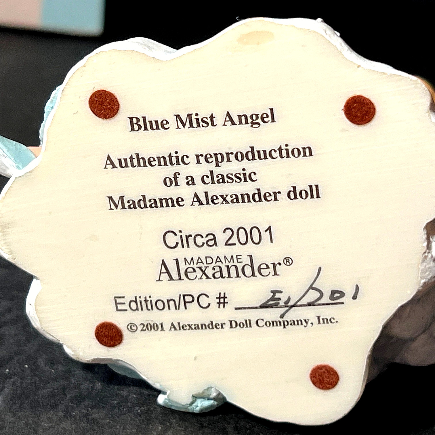 Vtg Madame Alexander Blue Mist Angel Stone Resin Figurine Orig Box COA Numbered