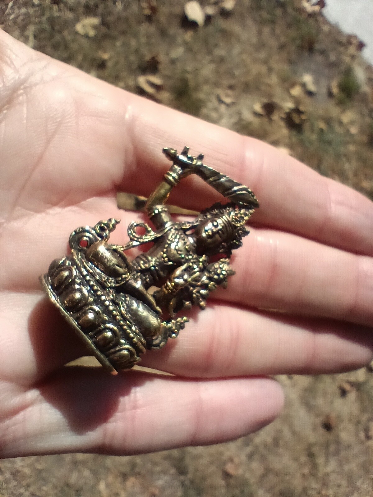 Brass Metal Manjushri Statue Thailand
