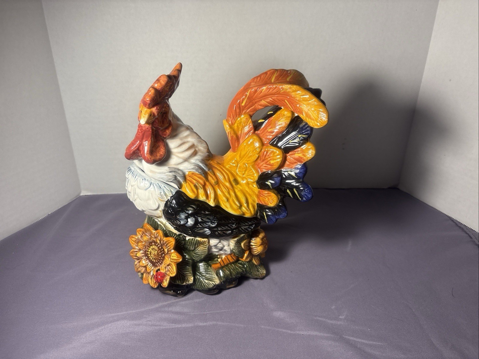 J. Willfred Handpainted Gorgeous Rooster 1960’s Sadek Import Co. Cookie Jar ❤️