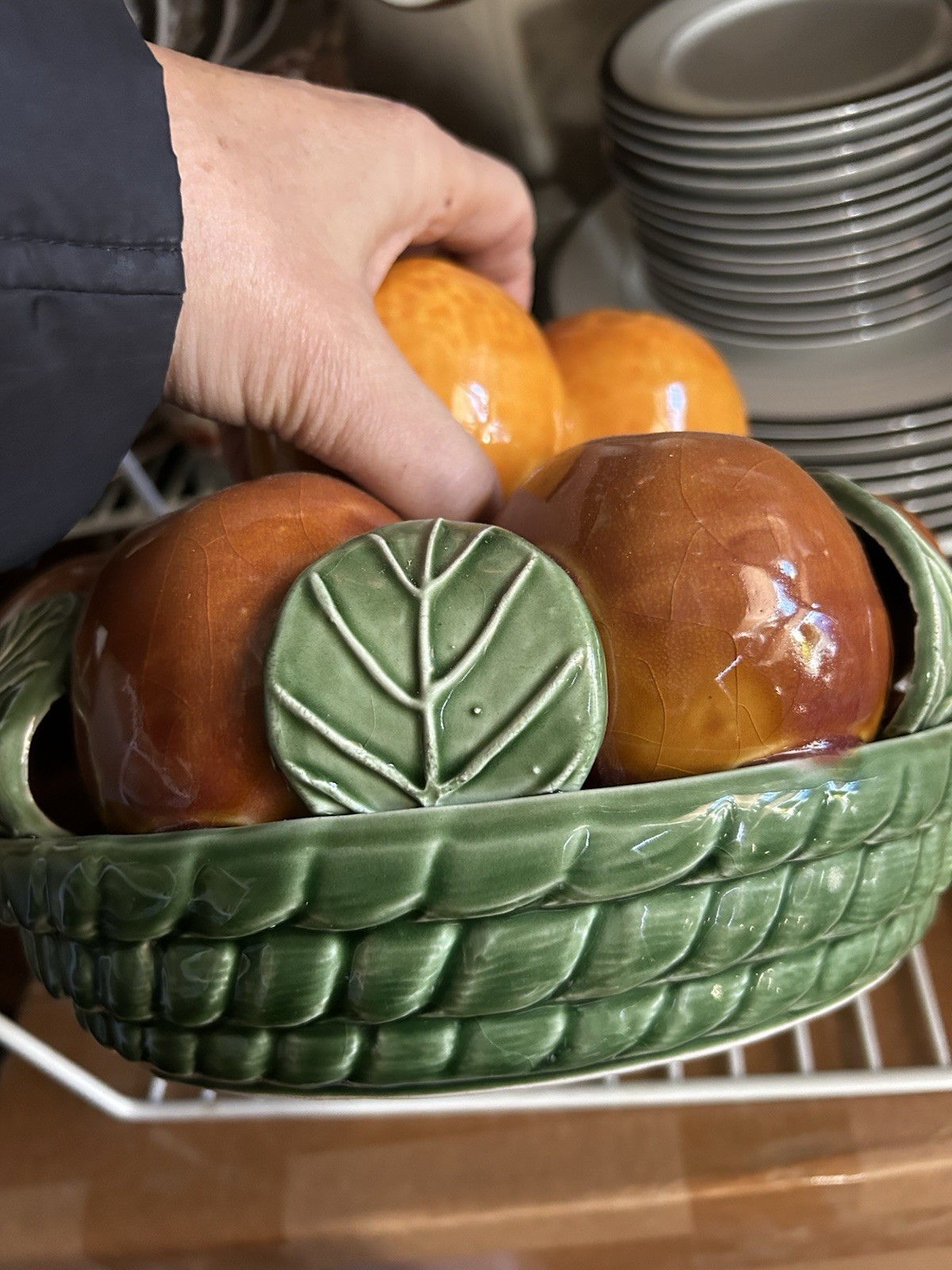 Jay Willfred for Andrea by Sadek Ceramic Fruit Bowl Orange Peaches Portugal