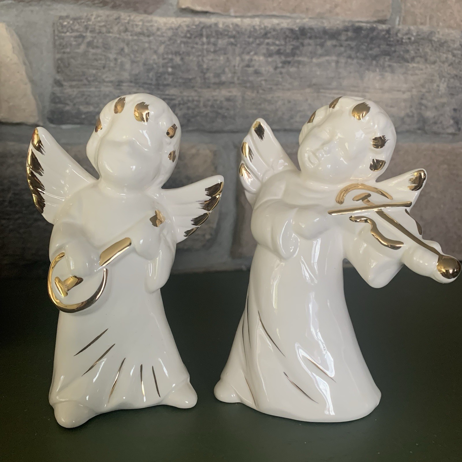 Artmark Angel Playing Music Vintage Ceramic Figurines